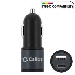 PUSBC21- Cellet Universal High Power 10W / 2.1A Dual USB A & USB C Port Car Charger Full Catalog 16 PUSBC21- Cellet Universal High Power 10W / 2.1A Dual USB A & USB C Port Car Charger Full Catalog