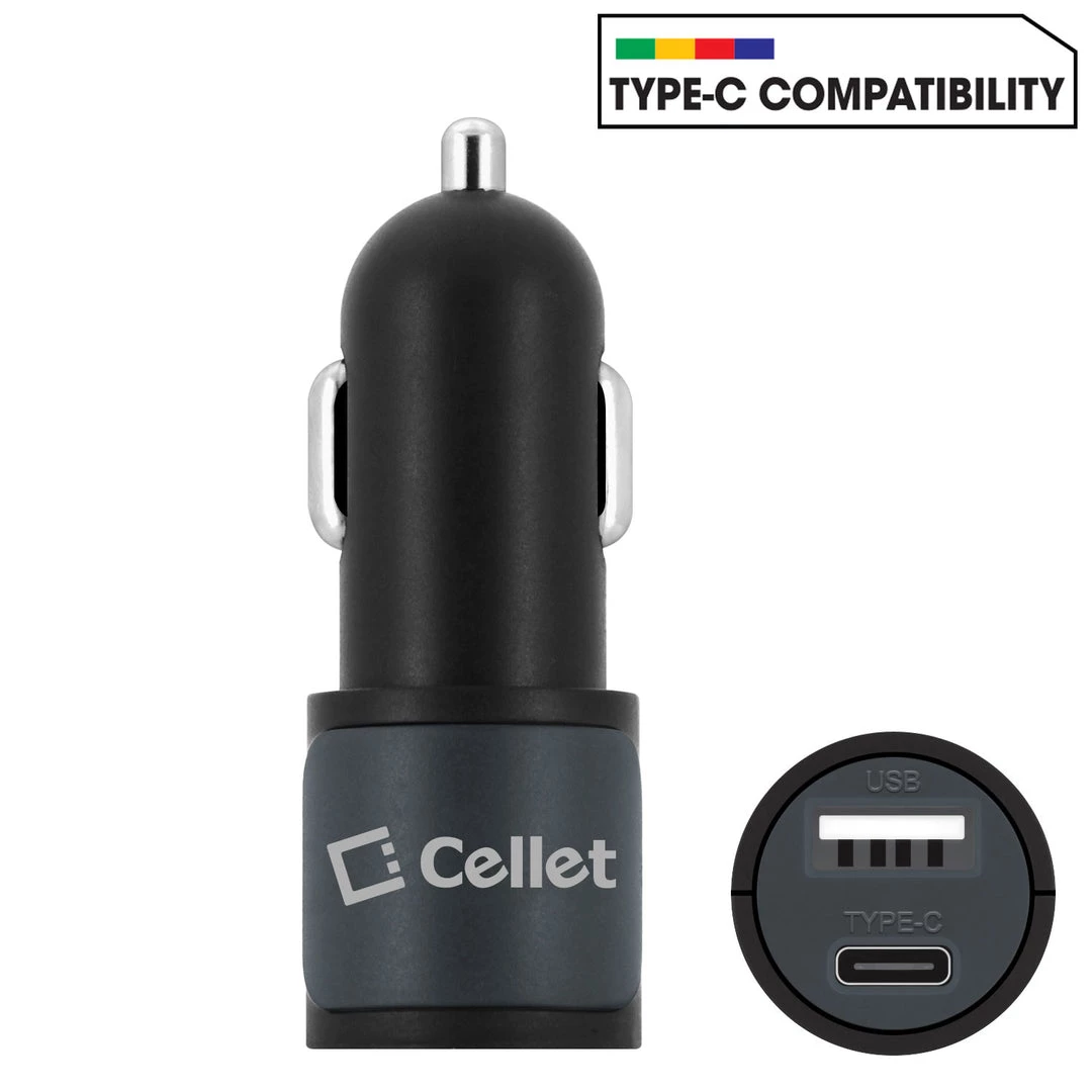 PUSBC21- Cellet Universal High Power 10W / 2.1A Dual USB A & USB C Port Car Charger Full Catalog 7 PUSBC21- Cellet Universal High Power 10W / 2.1A Dual USB A & USB C Port Car Charger Full Catalog