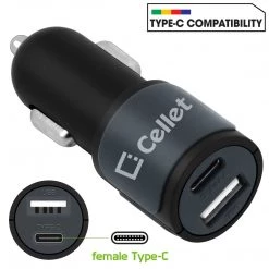 PUSBC21- Cellet Universal High Power 10W / 2.1A Dual USB A & USB C Port Car Charger Full Catalog