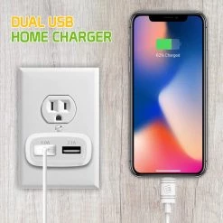 TANN210WT - Cellet Dual USB Home Charger, 2.1Amp / 10 Watt Wall Charger For Apple IPhone X, 8, 8 Plus, IPad Pro, IPad Mini 4, Samsung Galaxy Note 8, Galaxy S8, S8 Plus, Etc. - Cable Sold Separately- White Full Catalog