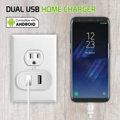 Cellet Wholesale Full Catalog TANN230BK - Cellet Dual USB Home Charger, 2.1 Amp / 10 Watt Wall Charger For Apple IPhone X, 8, 8 Plus, IPad Pro, IPad Mini 4, Samsung Galaxy Note 8, Galaxy S8, S8 Plus, Etc. - Cable Sold Separately - Black