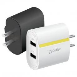 Cellet Wholesale Full Catalog TANN230BK - Cellet Dual USB Home Charger, 2.1 Amp / 10 Watt Wall Charger For Apple IPhone X, 8, 8 Plus, IPad Pro, IPad Mini 4, Samsung Galaxy Note 8, Galaxy S8, S8 Plus, Etc. - Cable Sold Separately - Black