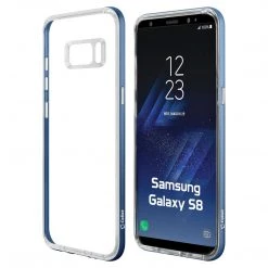Cellet CCSAMS8BL - Samsung Galaxy S8 Clear Dual TPU & Aluminum Bumper Case Cover- Blue Full Catalog