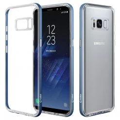 Cellet CCSAMS8BL - Samsung Galaxy S8 Clear Dual TPU & Aluminum Bumper Case Cover- Blue Full Catalog