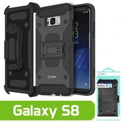 CCSAMS8VDG - Cellet Heavy Duty Combo Case With Holster, Holster Shell + Kickstand For Samsung Galaxy S8 - Dark Grey