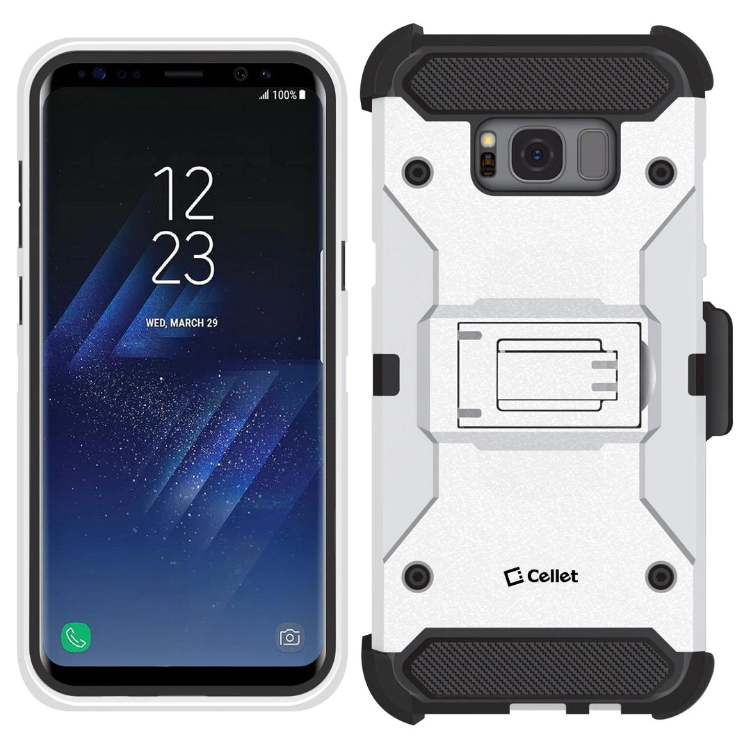 Cellet CCSAMS8PVWT - Samsung Galaxy S8+ Heavy Duty Combo Case With Holster, Holster Shell + Kickstand - White Full Catalog 2 Cellet CCSAMS8PVWT - Samsung Galaxy S8+ Heavy Duty Combo Case With Holster, Holster Shell + Kickstand - White Full Catalog