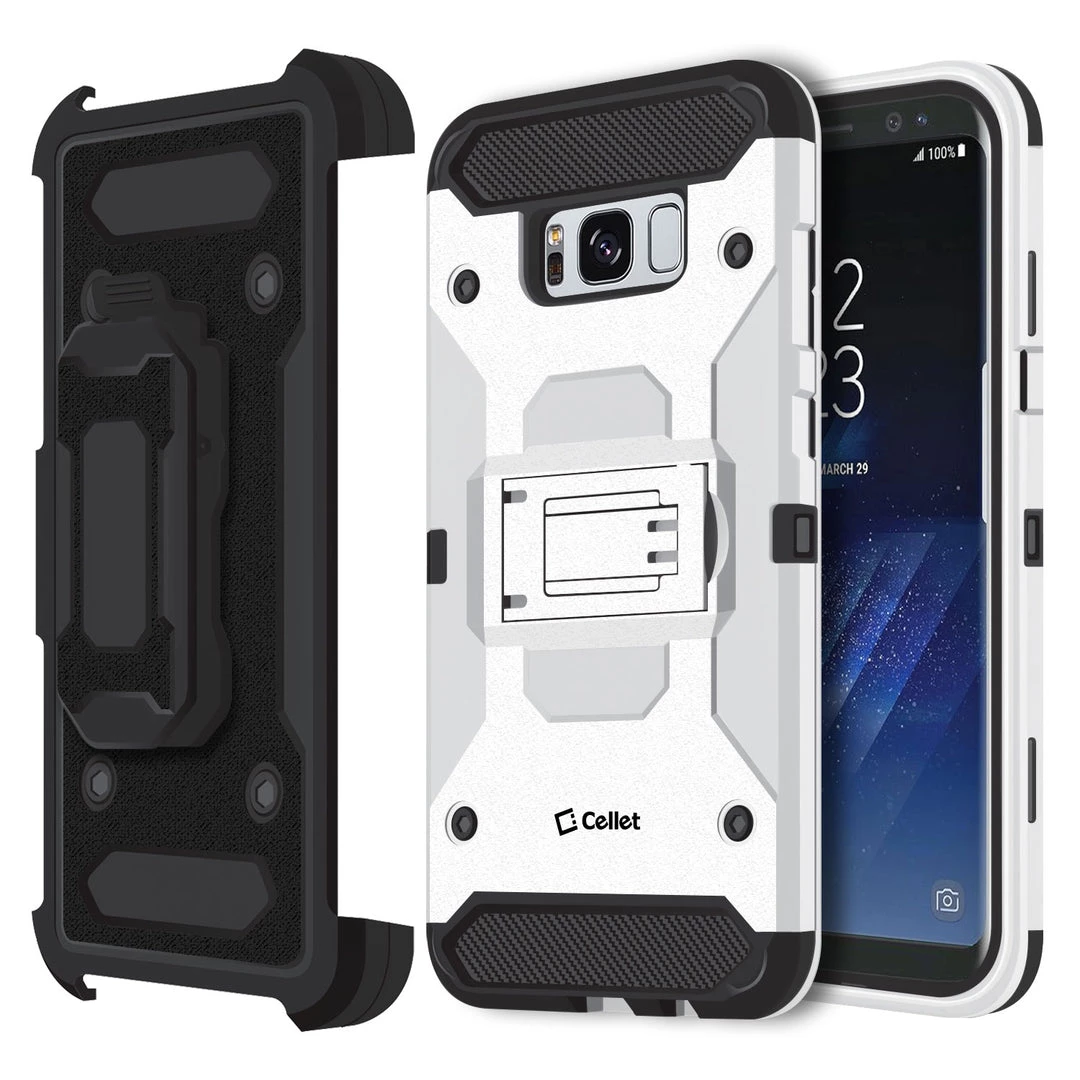 Cellet CCSAMS8PVWT - Samsung Galaxy S8+ Heavy Duty Combo Case With Holster, Holster Shell + Kickstand - White Full Catalog 6 Cellet CCSAMS8PVWT - Samsung Galaxy S8+ Heavy Duty Combo Case With Holster, Holster Shell + Kickstand - White Full Catalog
