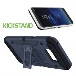 Cellet CCSAMS8PVDG - Samsung Galaxy S8+ Heavy Duty Combo Case With Holster, Holster Shell + Kickstand - Dark Grey