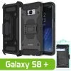 Cellet CCSAMS8PVDG - Samsung Galaxy S8+ Heavy Duty Combo Case With Holster, Holster Shell + Kickstand - Dark Grey