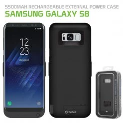 BSAMS8BK - Cellet 5500mAh Rechargeable External Battery Case For Samsung Galaxy S8 - Black