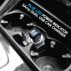 PUSBC3E - Cellet High Powered 3 Amp / 15W DUAL USB Type-C Car Charger Adapter For Samsung Galaxy S8, Samsung Galaxy S8 Plus, OnePlus 5, Google Pixel, Google Pixel XL, LG G6 (Type C Straight 4ft Cable Included)