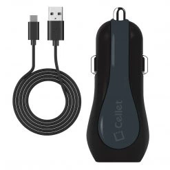 PUSBC3E - Cellet High Powered 3 Amp / 15W DUAL USB Type-C Car Charger Adapter For Samsung Galaxy S8, Samsung Galaxy S8 Plus, OnePlus 5, Google Pixel, Google Pixel XL, LG G6 (Type C Straight 4ft Cable Included) 15 PUSBC3E - Cellet High Powered 3 Amp / 15W DUAL USB Type-C Car Charger Adapter For Samsung Galaxy S8, Samsung Galaxy S8 Plus, OnePlus 5, Google Pixel, Google Pixel XL, LG G6 (Type C Straight 4ft Cable Included)