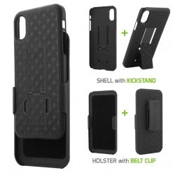 GoCellet HLIPHX- Shell Holster Kickstand Case With Spring Belt Clip For Apple IPhone X – Black – By Cellet Full Catalog