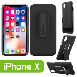 GoCellet HLIPHX- Shell Holster Kickstand Case With Spring Belt Clip For Apple IPhone X – Black – By Cellet Full Catalog