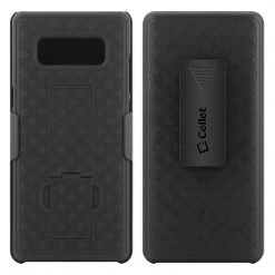 Full Catalog HLSAMN8 - Shell Holster Kickstand Case With Spring Belt Clip For Samsung Galaxy Note 8 – Black – By Cellet