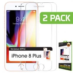 Full Catalog SGIPH8P2 - 2 Piece Pack Tempered Glass Screen Protector For Apple IPhone 8plus, 7plus, 6S Plus, 6plus (9H, 0.3mm) - By Cellet