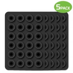 SCUPBK5 - 5 Pack Multipurpose Mini Suction Cup Mat With Strong 3M Adhesive - By Cellet / Black