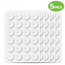 SCUPWT5 - 5 Pack Multipurpose Mini Suction Cup Mat With Strong 3M Adhesive - By Cellet - White
