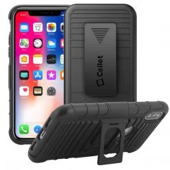 HLIPHXRING - Shell Holster Kickstand Case With Spring Belt Clip For Apple IPhone Xs & X – Black – By Cellet Full Catalog