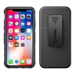 HLIPHXRING - Shell Holster Kickstand Case With Spring Belt Clip For Apple IPhone Xs & X – Black – By Cellet Full Catalog