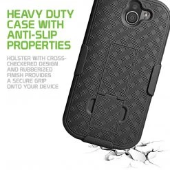 Full Catalog HLKYODURAFP2 - Kyocera Duraforce Pro 2 Holster, Shell Holster Kickstand Case With Spring Belt Clip For Kyocera Duraforce Pro 2 - Black By Cellet