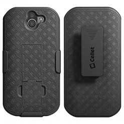 HLKYODURAFP - Kyocera Duraforce Pro Holster, Shell Holster Kickstand Case With Spring Belt Clip For Kyocera Duraforce Pro - Black- By Cellet