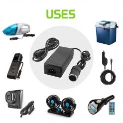 FM8500 - Universal 8.5Amp (8500mA) Power Output AC Wall To DC Car Cigarette Lighter Port Power Converter Female Adapter For Portable Freezer, Car Vacuum, Air Compressor – By Cellet