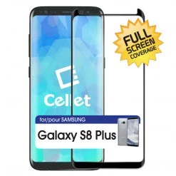 SGSAMS8PF - Samsung Galaxy 8 Plus Full Coverage Screen Protector, Premium Ultra-Thin Tempered Glass Screen Protector For Samsung Galaxy 8 Plus (0.3mm) By Cellet
