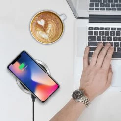 QI500 - Wireless Charging Pad, High Power 10 Watts (2.1 Amp) Ultra-Slim Wireless Charging Pad For Samsung Galaxy S9/S9 Plus, S8/S8 Plus, Galaxy Note 8, Apple IPhone X, 8/8 Plus And All Wireless (Qi) Enabled Devices By Cellet - Grey