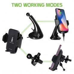 Full Catalog QI600 - 2-in-1 Wireless Charging Phone Mount, Fast Wireless Charging (10 Watt/2.1 Amp) Air Vent And Dashboard Phone Mount For Apple IPhone X, 8, 8 Plus, Samsung Galaxy S9/S9 Plus, S8/S8 Plus, Galaxy Note 8, And More - By Cellet