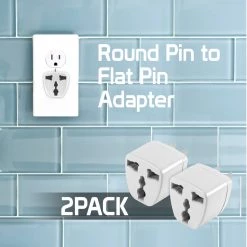Full Catalog CNFPIN2 - Cellet Power Adapter - Round Pin To Flat Pin (2PACK)