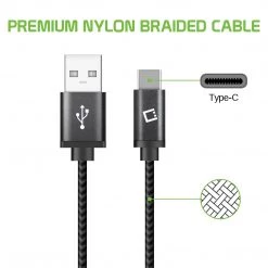 Full Catalog DCA4IN3 - 3 Pack Premium Type C Data Sync Cable, 4” Heavy Duty Nylon Braided Type C Charging/Data Sync Cable By Cellet