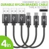 Full Catalog DCA4IN3 - 3 Pack Premium Type C Data Sync Cable, 4” Heavy Duty Nylon Braided Type C Charging/Data Sync Cable By Cellet