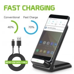 QI700 - 2 Coil Qi Wireless Charger (10Watt/2.1Amp), Wireless Charging Stand For Samsung Galaxy Note 8, Galaxy S8/S8 Plus, Apple IPhone X, 8/8 Plus And All Wireless (Qi) Enabled Devices – By Cellet - Black Full Catalog