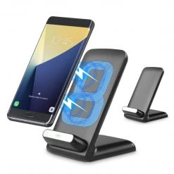 QI700 - 2 Coil Qi Wireless Charger (10Watt/2.1Amp), Wireless Charging Stand For Samsung Galaxy Note 8, Galaxy S8/S8 Plus, Apple IPhone X, 8/8 Plus And All Wireless (Qi) Enabled Devices – By Cellet - Black Full Catalog