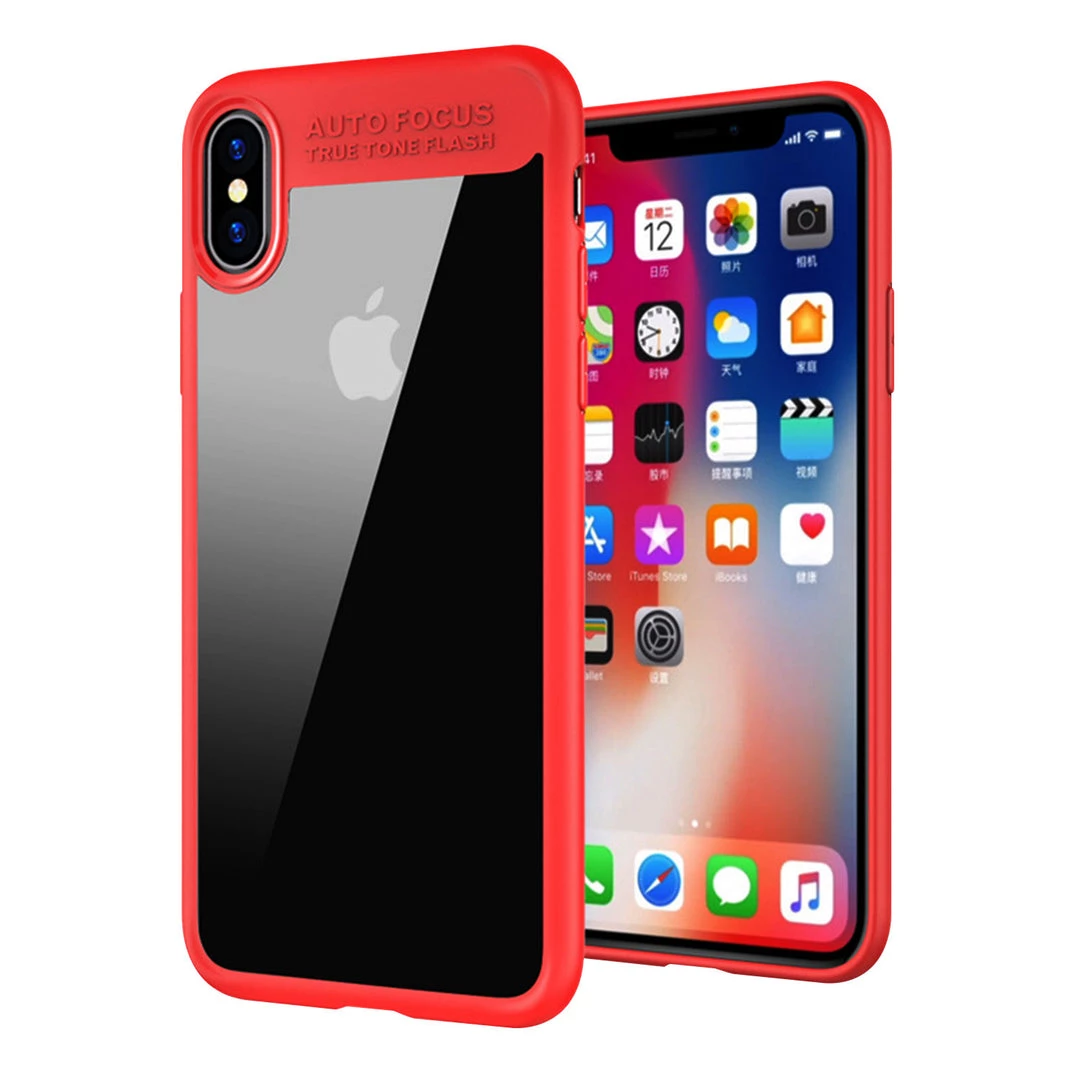 Cellet Full Catalog CCIPHXHRD - IPhone X Slim Transparent Case With Red TPU Frame For All-Around Protection 1 Cellet Full Catalog CCIPHXHRD - IPhone X Slim Transparent Case With Red TPU Frame For All-Around Protection