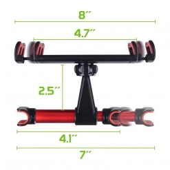 Full Catalog PH350RD - Universal Back Seat Headrest Tablet/Phone Mount Holder With 360 Degree Rotation For Apple IPad/Pro/Mini, IPhone X/8/8 Plus, Galaxy Tab S3, Note 8, Surface Pro 4, Etc. (fits Up To 8”) By Cellet - Red
