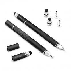 Full Catalog PENDISCBK - 3 In 1 Stylus Pen (Ballpoint Pen, Precision Clear Disc Pen, Capacitive Stylus Pen), 2 Stylus Pens With Replacement Tips For Apple IPads, IPhones, Tablets, Androids And More By Cellet - Black