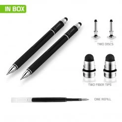 Full Catalog PENDISCBK - 3 In 1 Stylus Pen (Ballpoint Pen, Precision Clear Disc Pen, Capacitive Stylus Pen), 2 Stylus Pens With Replacement Tips For Apple IPads, IPhones, Tablets, Androids And More By Cellet - Black