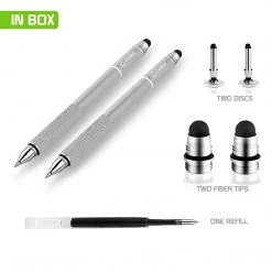 Full Catalog PENDISCSL - 3 In 1 Stylus Pen (Ballpoint Pen, Precision Clear Disc Pen, Capacitive Stylus Pen), 2 Stylus Pens With Replacement Tips For Apple IPads, IPhones, Tablets, Androids And More By Cellet - Gray