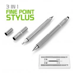 Full Catalog PENDISCSL - 3 In 1 Stylus Pen (Ballpoint Pen, Precision Clear Disc Pen, Capacitive Stylus Pen), 2 Stylus Pens With Replacement Tips For Apple IPads, IPhones, Tablets, Androids And More By Cellet - Gray