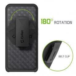 Full Catalog HLSAMS9 - Shell Holster Kickstand Case With Spring Belt Clip For Samsung Galaxy S9 – Black – By Cellet