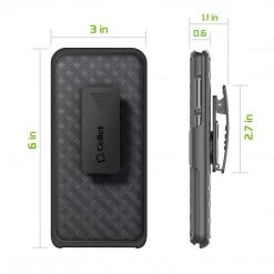 Full Catalog HLSAMS9 - Shell Holster Kickstand Case With Spring Belt Clip For Samsung Galaxy S9 – Black – By Cellet