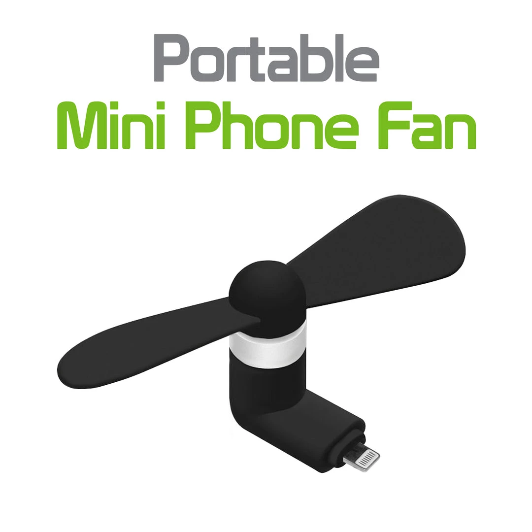 Cellet Full Catalog FANLIGHTNING - Portable Mini USB Fan For Apple IPhone X, 8/8 Plus, 7/7 Plus, IPod Touch And More 8 Pin Lightning Devices - Black 4 Cellet Full Catalog FANLIGHTNING - Portable Mini USB Fan For Apple IPhone X, 8/8 Plus, 7/7 Plus, IPod Touch And More 8 Pin Lightning Devices - Black