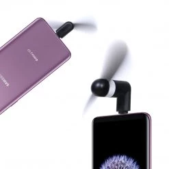 Cellet Full Catalog FANUSBC - Portable Mini USB Fan For Samsung Galaxy S9/S9 Plus, S8/S8 Plus, Galaxy Note 8 And More USB C Enabled Devices - Black