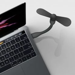 Cellet FANUSBA - Portable USB Fan With Flexible Neck For Laptops, Notebooks, Power Banks And More USB A Enabled Devices - Black