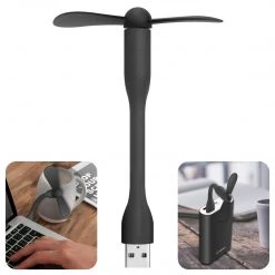 Cellet FANUSBA - Portable USB Fan With Flexible Neck For Laptops, Notebooks, Power Banks And More USB A Enabled Devices - Black