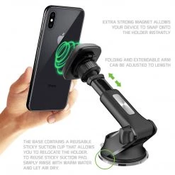 GoCellet Full Catalog RHSUMAG200 -Magnetic Car Dashboard & Windshield Phone Holder Mount, 360 Rotation, Extendable Arm