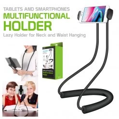 Full Catalog PHNEC - Multifunctional Holder For Tablets And Smartphones Up To 4-10” With 360 Degree Rotation And Magnetic Plate, Lazy Holder For Neck And Waist Hanging - By Cellet