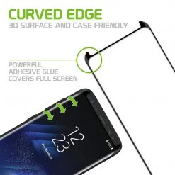 SGSAMS8PFG - Samsung Galaxy S8 Plus Adhesive Screen Protector, Premium Adhesive Full Coverage Tempered Glass Screen Protector For Samsung Galaxy S8 Plus By Cellet